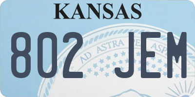KS license plate 802JEM