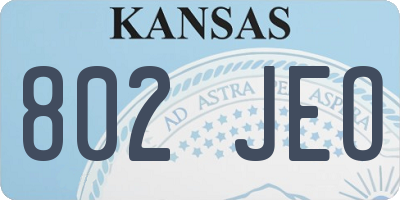 KS license plate 802JEO