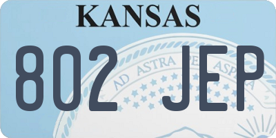 KS license plate 802JEP