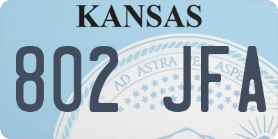 KS license plate 802JFA