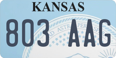 KS license plate 803AAG