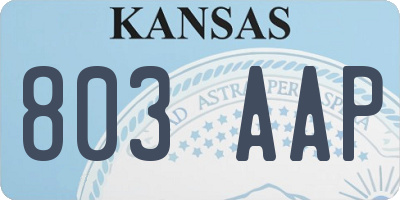 KS license plate 803AAP