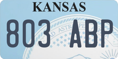 KS license plate 803ABP