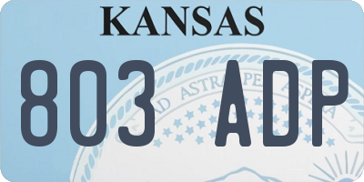 KS license plate 803ADP