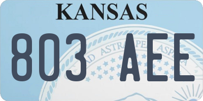 KS license plate 803AEE