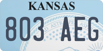 KS license plate 803AEG