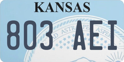 KS license plate 803AEI
