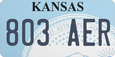 KS license plate 803AER