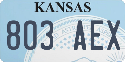 KS license plate 803AEX