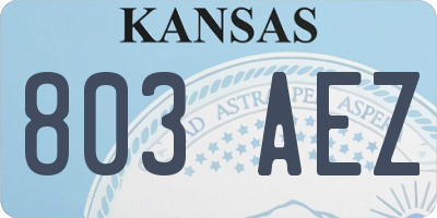 KS license plate 803AEZ