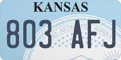 KS license plate 803AFJ