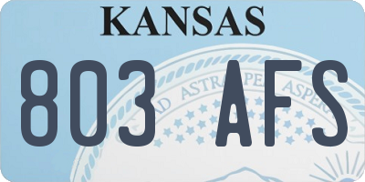 KS license plate 803AFS