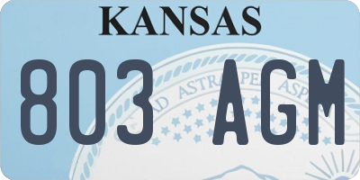KS license plate 803AGM