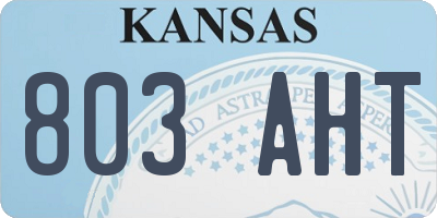 KS license plate 803AHT