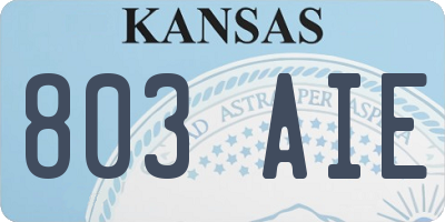 KS license plate 803AIE