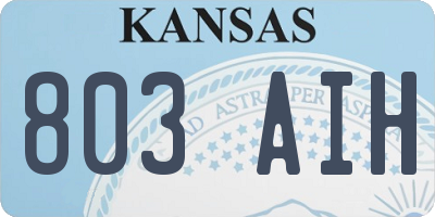 KS license plate 803AIH