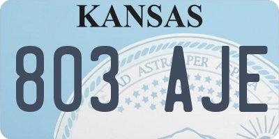 KS license plate 803AJE