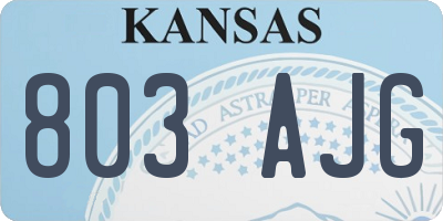 KS license plate 803AJG