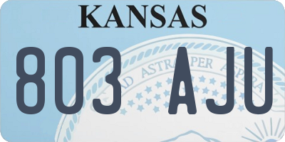 KS license plate 803AJU