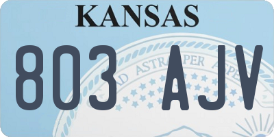 KS license plate 803AJV