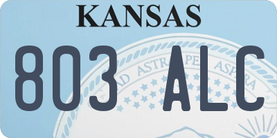 KS license plate 803ALC