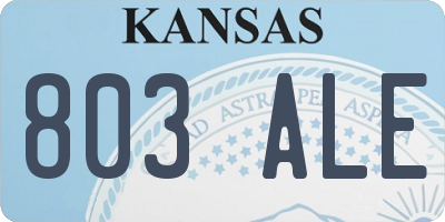 KS license plate 803ALE