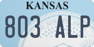 KS license plate 803ALP