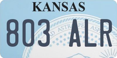 KS license plate 803ALR