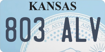 KS license plate 803ALV