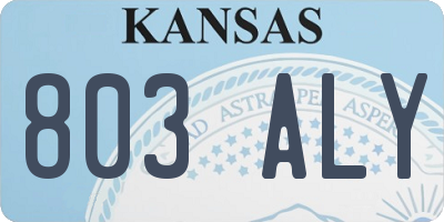 KS license plate 803ALY