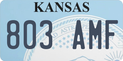 KS license plate 803AMF