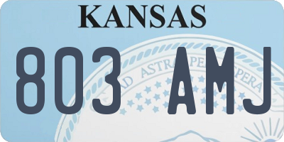 KS license plate 803AMJ