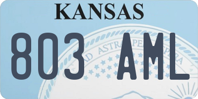 KS license plate 803AML