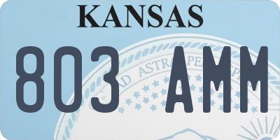 KS license plate 803AMM