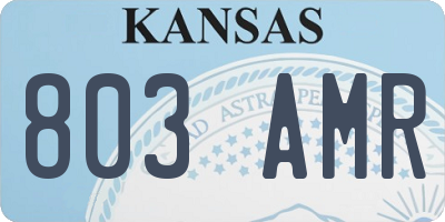 KS license plate 803AMR