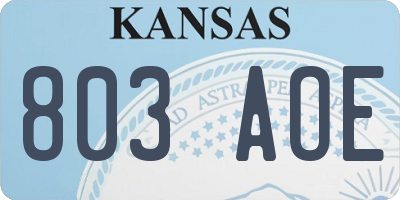 KS license plate 803AOE