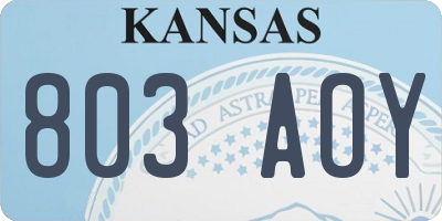 KS license plate 803AOY
