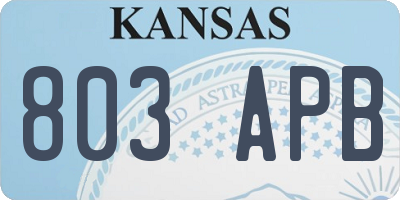 KS license plate 803APB