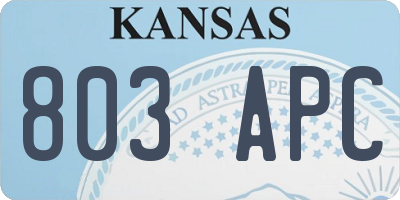 KS license plate 803APC