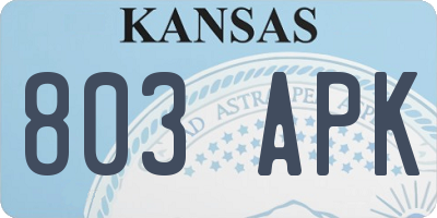 KS license plate 803APK