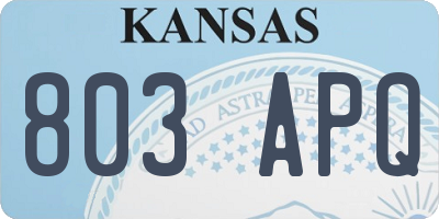 KS license plate 803APQ
