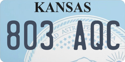 KS license plate 803AQC