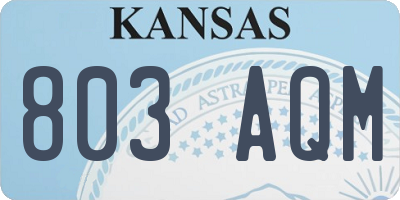 KS license plate 803AQM