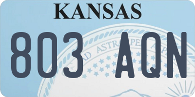 KS license plate 803AQN
