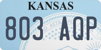 KS license plate 803AQP