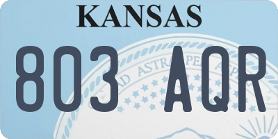 KS license plate 803AQR