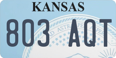 KS license plate 803AQT