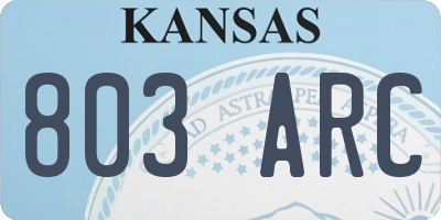 KS license plate 803ARC