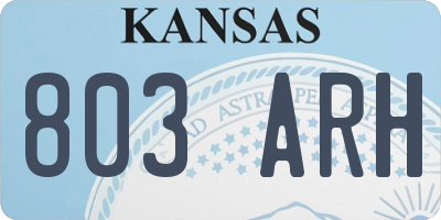 KS license plate 803ARH