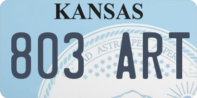 KS license plate 803ART